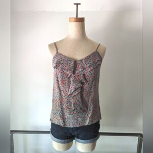 Silk Ruffle Front Blouse